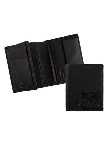 Camel Active Leder-Geldbörse "Nepal" in Schwarz - (B)10 x (H)12,5 x (T)2 cm
