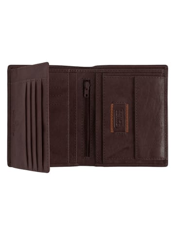 Camel Active Skórzany portfel "Panama" w kolorze ciemnobrązowym - 10 x 12,5 x 2 cm