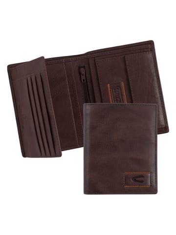 Camel Active Skórzany portfel "Panama" w kolorze ciemnobrązowym - 10 x 12,5 x 2 cm