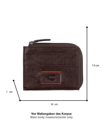 Camel Active Leder-Kartenetui "Panama" in Dunkelbraun - (B)10 x (H)7,5 x (T)1 cm