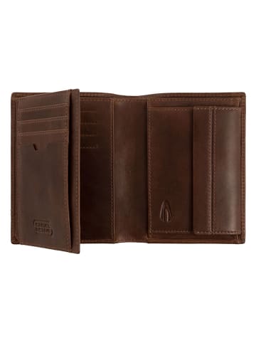 Camel Active Leder-Geldbörse "Tokyo" in Dunkelbraun - (B)10 x (H)12,5 x (T)2 cm