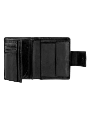 Camel Active Leder-Geldbörse "Wave" in Schwarz - (B)12,7 x (H)10,5 x (T)2 cm