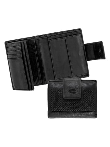 Camel Active Leren portemonnee "Wave" zwart - (B)12,7 x (H)10,5 x (D)2 cm
