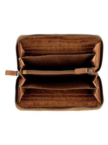 Camel Active Leder-Geldbörse "Wave" in Cognac - (B)19,5 x (H)10,5 x (T)2,5 cm