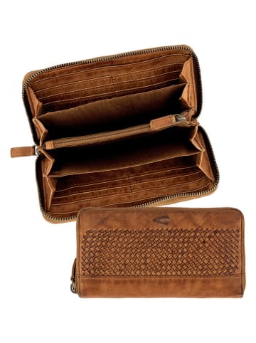 Camel Active Leder-Geldbörse "Wave" in Cognac - (B)19,5 x (H)10,5 x (T)2,5 cm