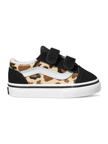 Vans Leder-Sneakers "Old Skool V" in Schwarz/ Beige