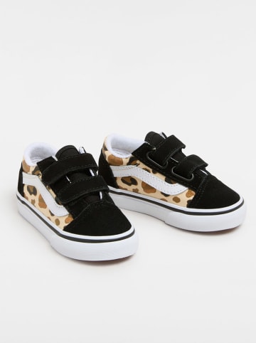 Vans Leder-Sneakers "Old Skool V" in Schwarz/ Beige