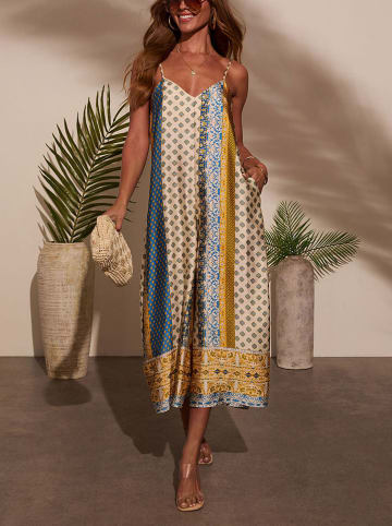 LA Angels Jumpsuit in Beige/ Blau