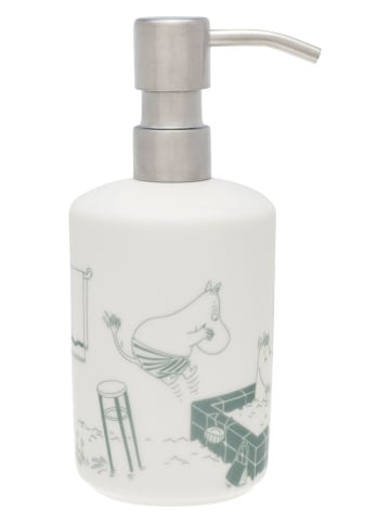 Moomin Dozownik "Bathtime" w kolorze zielono-białym na mydło - wys. 17 cm