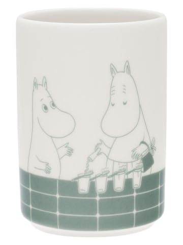 Moomin Zahnputzbecher "Bathtime" in Grün/ Weiß - (H)10 cm