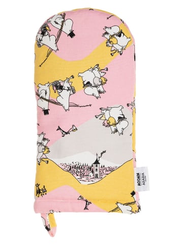 Moomin Ofenhandschuh "Family Time" in Rosa/ Gelb - (B)15 x (H)34 cm