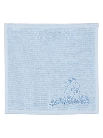 Moomin Gästehandtuch "Love" in Hellblau - (L)25 x (B)25 cm
