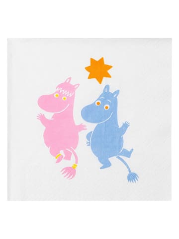 Moomin Servietten "Party" in Rosa/ Hellblau - 20 StücK