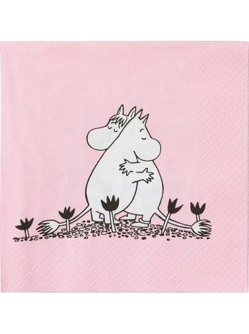 Moomin Servietten "Love" in Rosa - 20 StücK