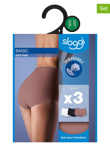 Sloggi 3er-Set: Taillenpantys "Basic" in Hellbraun