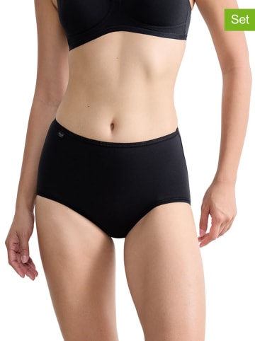 Sloggi Pełne figi high waist (2 pary) w kolorze czarnym