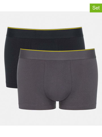 Sloggi 2er-Set: Boxershorts in Grau/ Schwarz