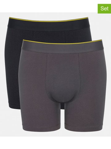 Sloggi 2er-Set: Boxershorts in Grau/ Schwarz