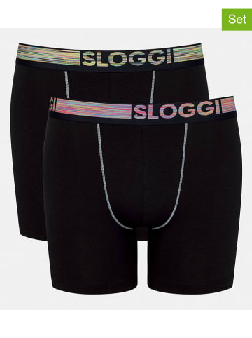 Sloggi 2er-Set: Boxershorts in Schwarz