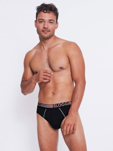 Sloggi 2-delige set: boxershorts blauw/zwart