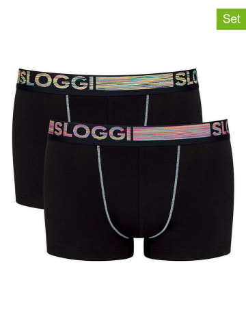 Sloggi 2er-Set: Boxershorts in Schwarz