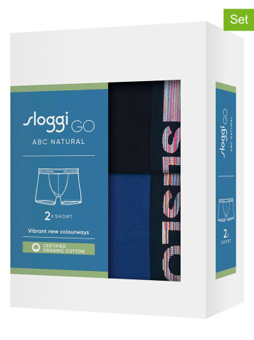 Sloggi 2er-Set: Boxershorts in Schwarz/ Blau
