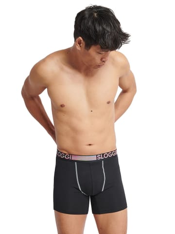 Sloggi 2er-Set: Boxershorts in Schwarz/ Blau