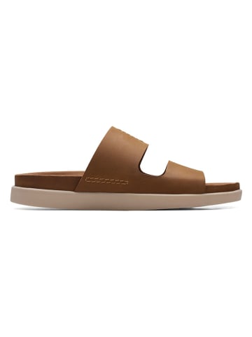 Clarks Leder-Pantoletten "Sunder Coast" in Hellbraun