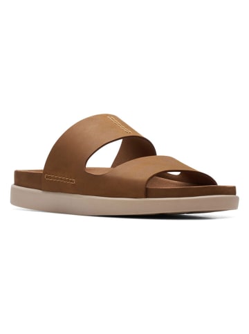 Clarks Leder-Pantoletten "Sunder Coast" in Hellbraun