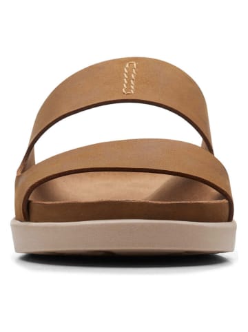 Clarks Leder-Pantoletten "Sunder Coast" in Hellbraun