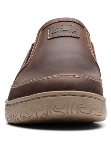 Clarks Leder-Slipper "Hodson" in Braun