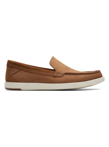 Clarks Leder-Mokassis "Bratton" in Hellbraun