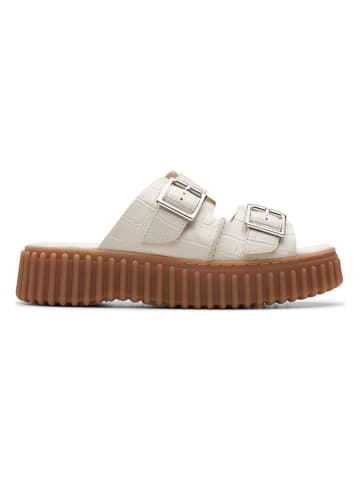 Clarks Leder-Pantoletten "Interest" in Creme