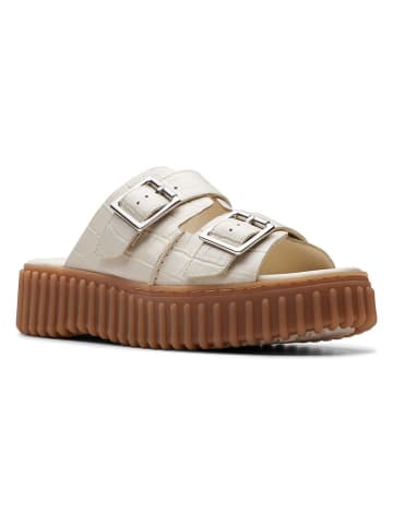 Clarks Leder-Pantoletten "Interest" in Creme