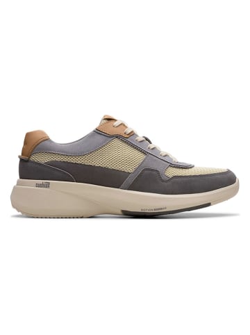 Clarks Leder-Sneakers "Combi Lehman" in Beige/ Hellblau