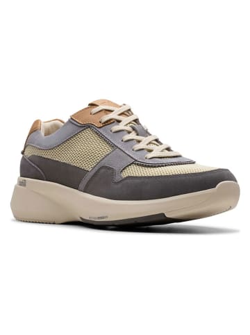 Clarks Skórzane sneakersy "Combi Lehman" w kolorze błękitno-beżowym