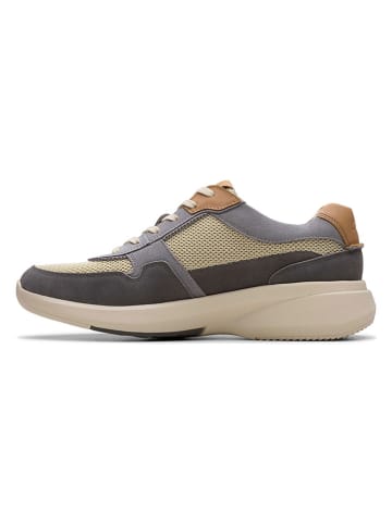 Clarks Skórzane sneakersy "Combi Lehman" w kolorze błękitno-beżowym