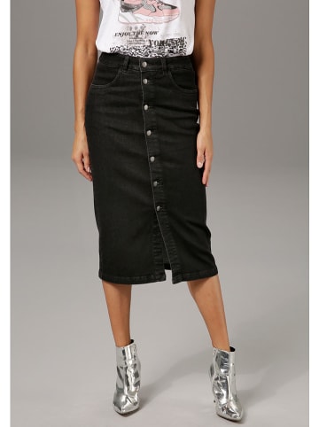 Aniston Jeansrock in Schwarz