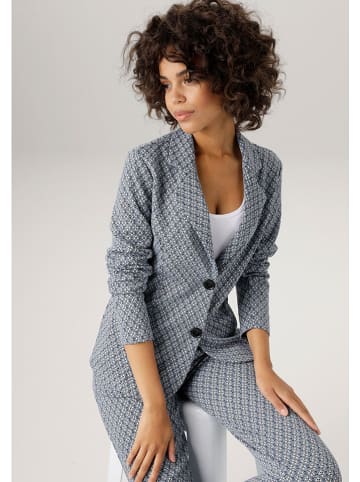 Aniston Blazer in Blau/ Weiß