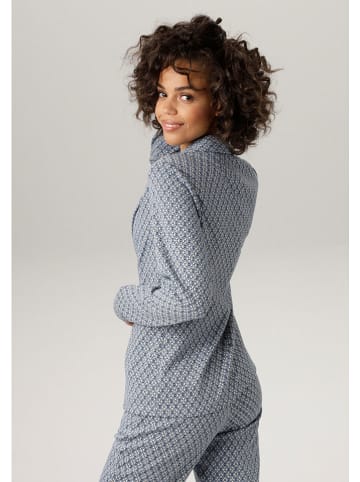 Aniston Blazer in Blau/ Weiß