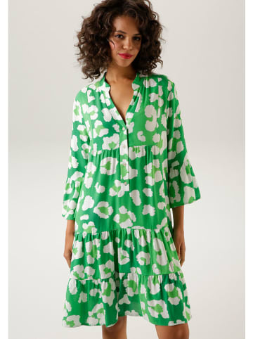 Aniston Jurk groen/wit