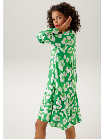 Aniston Jurk groen/wit