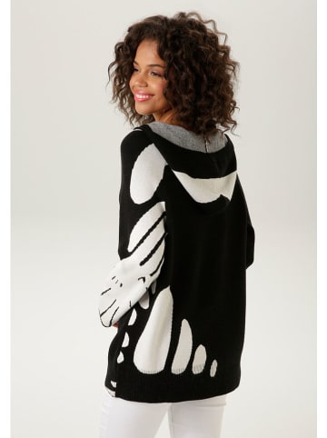 Aniston Pullover in Schwarz/ Weiß
