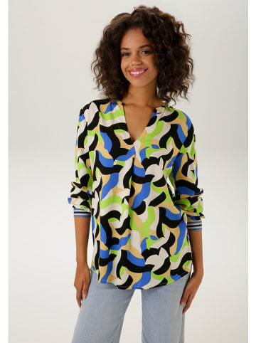 Aniston Blouse zwart/groen/blauw