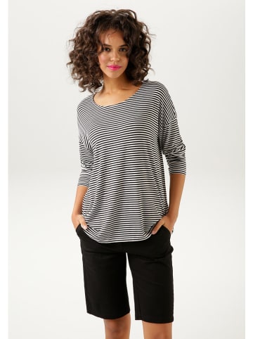 Aniston Longsleeve zwart/wit