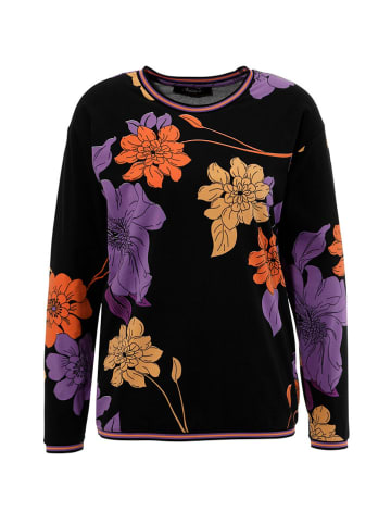 Aniston Sweatshirt in Schwarz/ Lila/ Orange