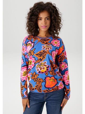 Aniston Sweatshirt in Blau/ Orange