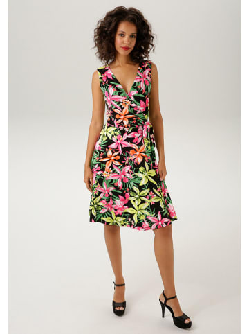 Aniston Jurk zwart/roze/groen