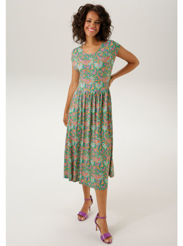 Aniston Jurk groen/oranje/turquoise