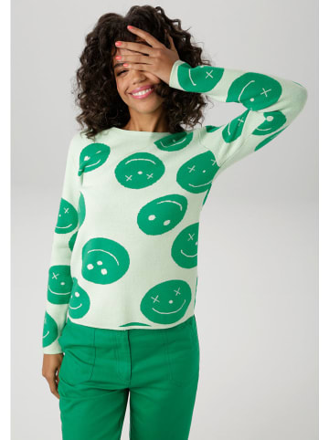 Aniston Sweter w kolorze zielonym
